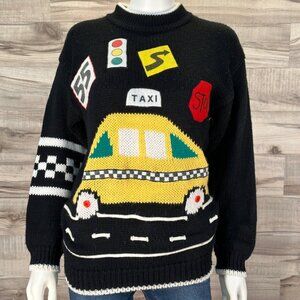 Vintage Cherry Stix LTD CSL Black Taxi Sweater Size Large